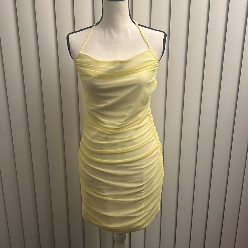 made in the UK mini halter dress